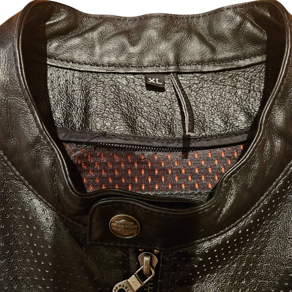 Harley Davidson Men's Classic Cruiser Colorblock Leather Jacket - Picture 10 of 16